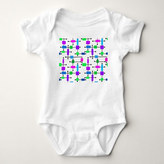 Cool Colour Grid  Baby Bodysuit (Front)