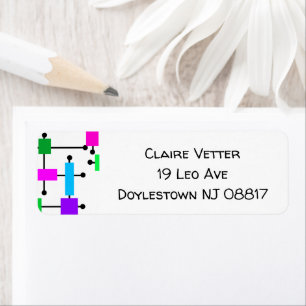 Cool Colour Grid  Label Return Address Label