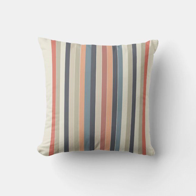 Cool Colour Palette Stripes Cushion (Front)