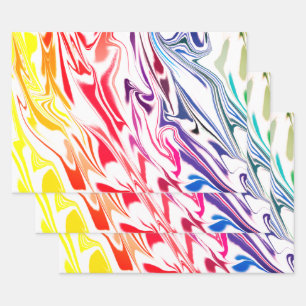 Cool Colour Pop Bright Marbled Multicolor Wrapping Paper Sheet