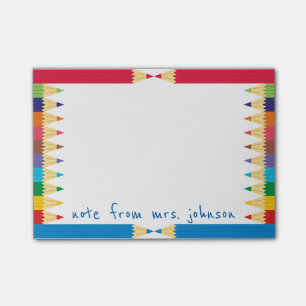 Cool Coloured Pencil Boarder Post-it Notes