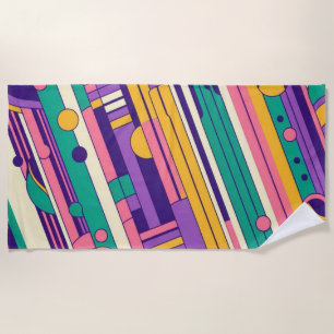 Cool, colourful 80s/90s retro designed beach towel