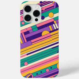 Cool, colourful 80s/90s retro designed iPhone 15 pro max case
