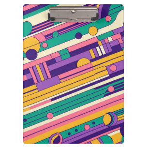 Cool, colourful 80s/90s retro designed clipboard