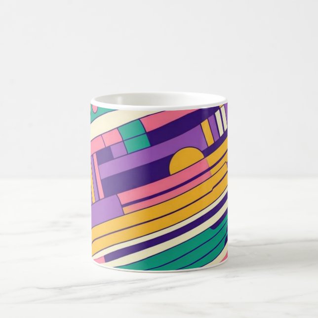 Cool, colourful 80s/90s retro designed coffee mug (Center)