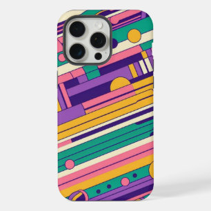 Cool, colourful 80s/90s retro designed iPhone 15 pro max case