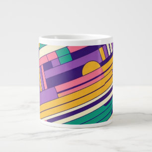Cool, colourful 80s/90s retro designed large coffee mug