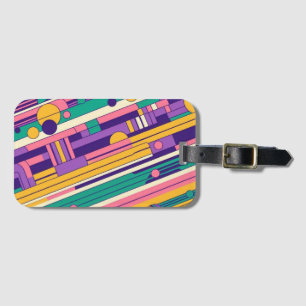 Cool, colourful 80s/90s retro designed luggage tag