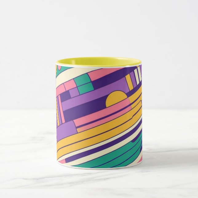 Cool, colourful 80s/90s retro designed mug (Center)