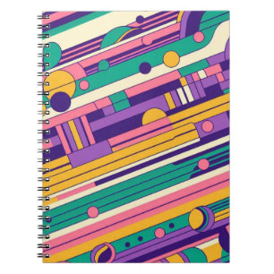 Cool, colourful 80s/90s retro designed notebook
