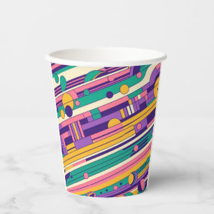 Cool, colourful 80s/90s retro designed paper cups