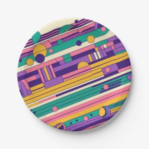 Cool, colourful 80s/90s retro designed paper plate