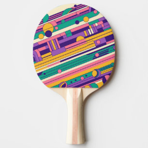 Cool, colourful 80s/90s retro designed ping pong paddle