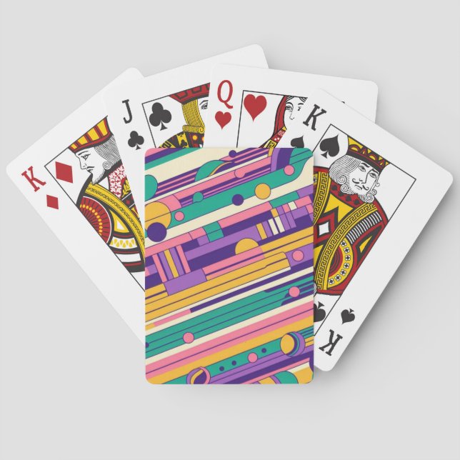 Cool, colourful 80s/90s retro designed playing cards (Back)