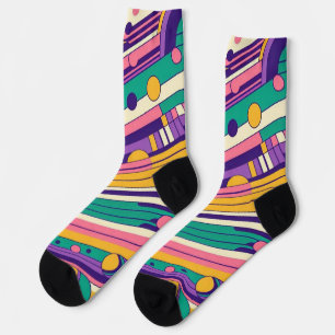 Cool, colourful 80s/90s retro designed socks