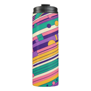 Cool, colourful 80s/90s retro designed thermal tumbler