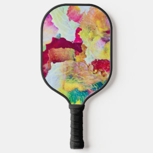 Cool & Colourful Abstract Fine Art Pickleball Paddle