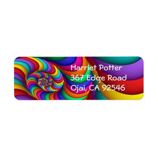 Cool Colourful Abstract Fractal Art Return Address Label
