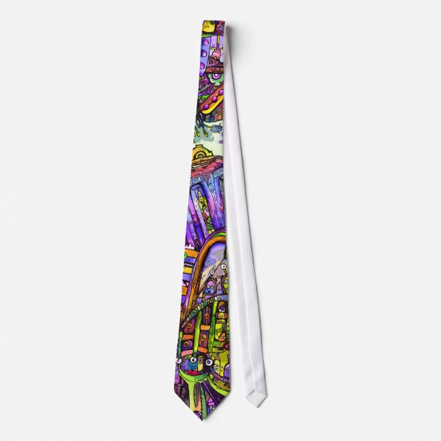 Cool Colourful Alien Tie (Front)