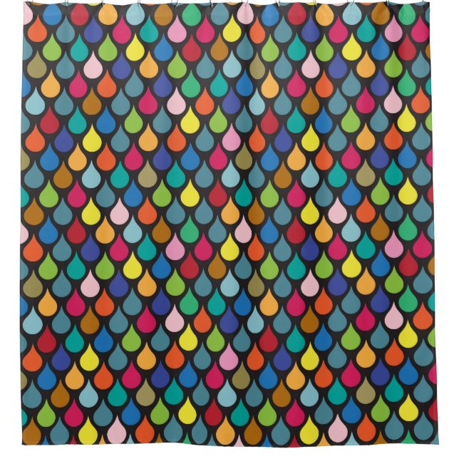 Cool Colourful Animal Scale Pattern Shower Curtain (Front)