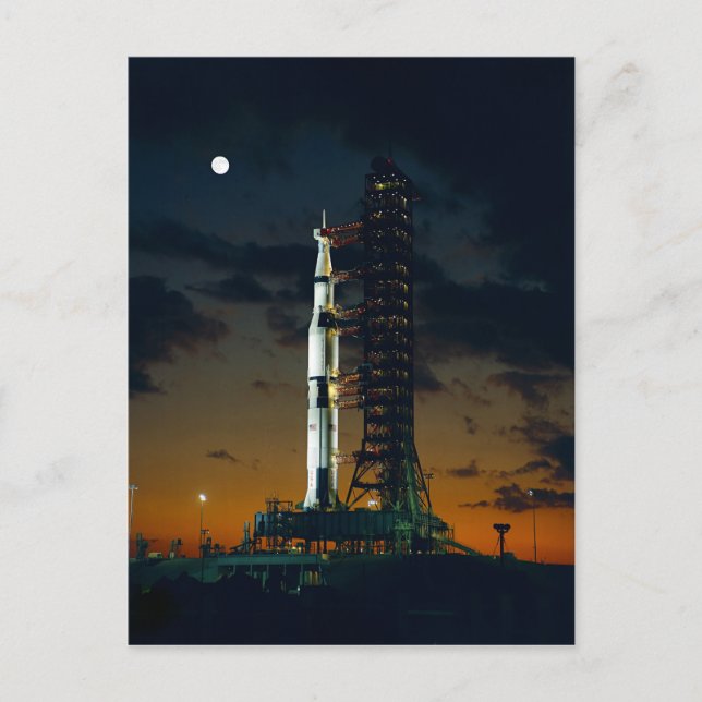 Cool Colourful Apollo Moon Mission at Launchpad Postcard (Front)
