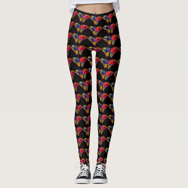 Cool Colourful Butterfly Pattern Custom Style Leggings (Front)