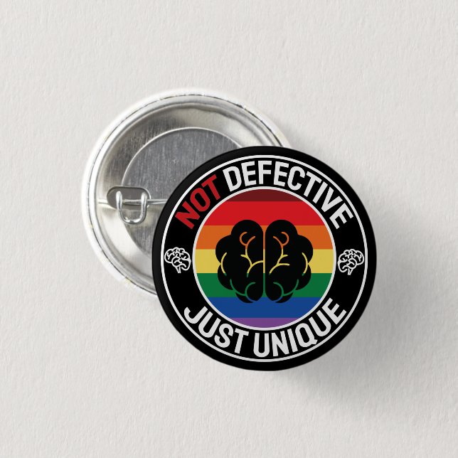 Cool Colourful Celebrate Neurodiversity Saying 3 Cm Round Badge (Front & Back)