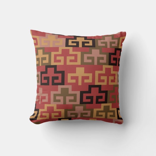 Cool Colourful Chinese Style Pattern Cushion (Front)