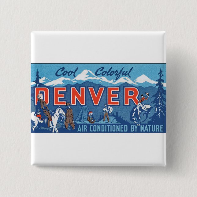 Cool Colourful Denver 15 Cm Square Badge (Front)