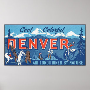 Cool Colourful Denver Travel Poster