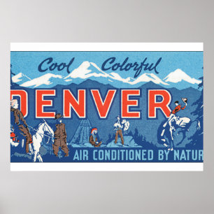 Cool Colourful Denver_Vintage Travel Poster