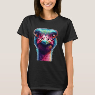 Cool Colourful Emu Face Bird Enthusiast Ostrich Em T-Shirt
