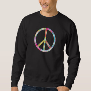 Cool Colourful Floral Patterned Peace Sign Sweatshirt