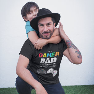 Cool Colourful 'GAMER' DAD   Father's Day T-Shirt