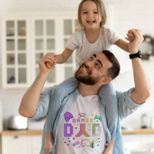 Cool Colourful 'GAMER' DAD   Father's Day T-Shirt