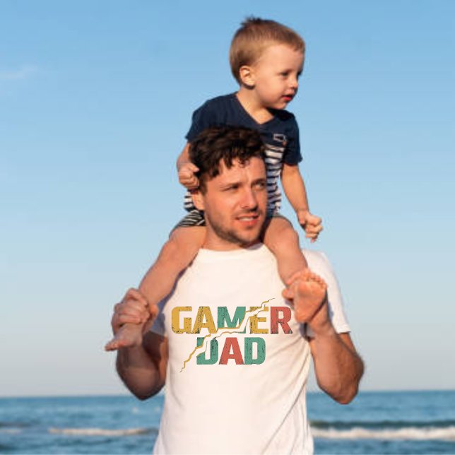 Cool Colourful 'GAMER' DAD | Father's Day T-Shirt (Creator Uploaded)