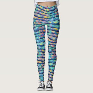 Cool Colourful Geometric Armadillo Armour Abstract Leggings