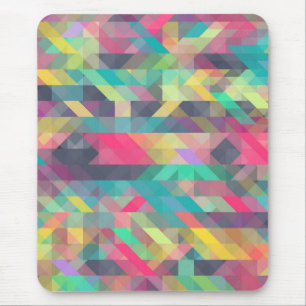 Cool colourful geometric triangles pattern mouse pad