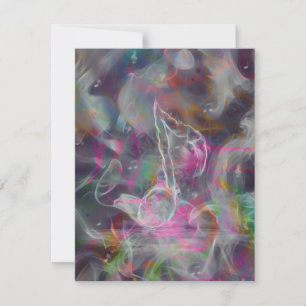 Cool colourful glow smoke effects white music note