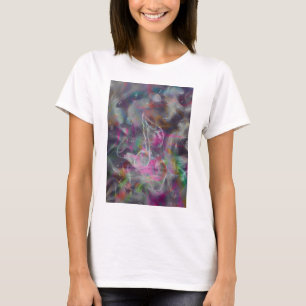 Cool colourful glow smoke effects white music note T-Shirt