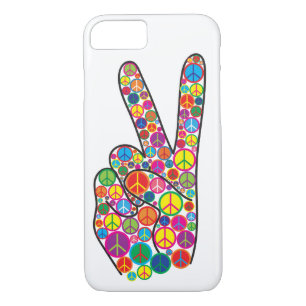 Cool Colourful Groovy Peace Signs iPhone 8/7 Case