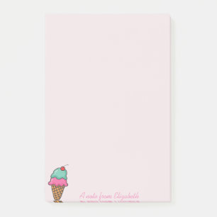 Cool Colourful Ice Cream Cones  - Personalised Post-it Notes