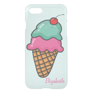 Cool Colourful Ice Cream Cones - Personalised iPhone SE/8/7 Case