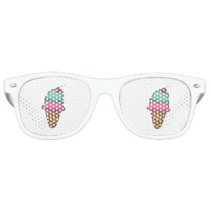 Cool Colourful Ice Cream Cones Retro Sunglasses