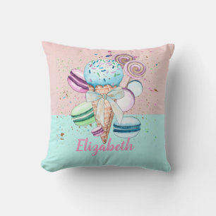 Cool Colourful Ice Cream Macaroons Cushion
