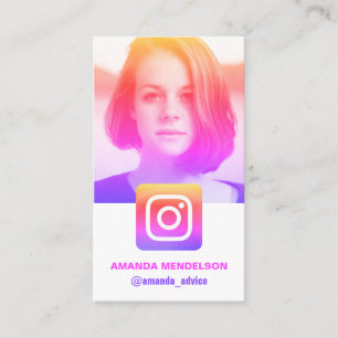 cool colourful instagram business card