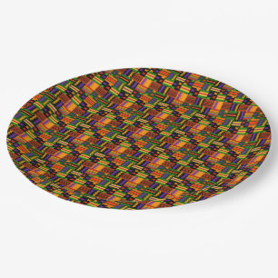 Cool Colourful Kente Design Paper Plate