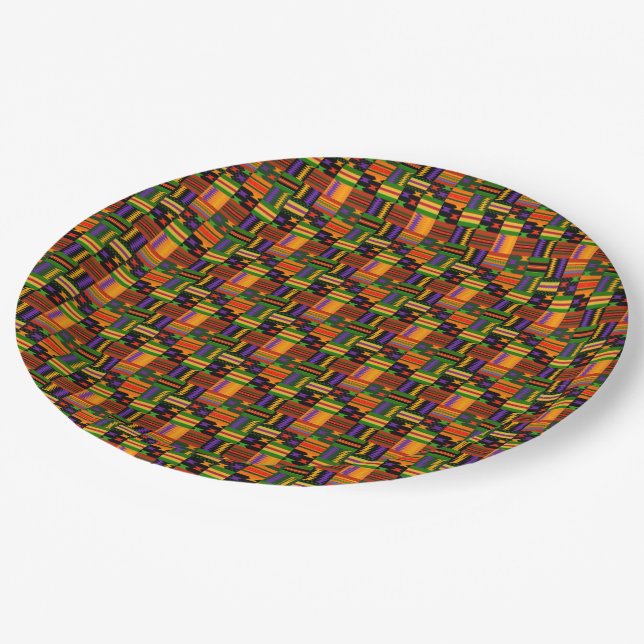 Cool Colourful Kente Design Paper Plate (Angled)