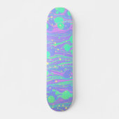 Cool Colourful Liquid Art Fun Skateboard (Front)