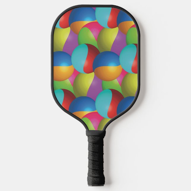 Cool Colourful Metallic Balls Pickleball Paddle (Front)